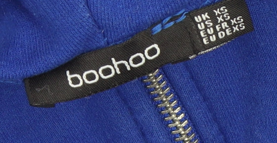 Mens UK Size XS Boohoo Blue Full Zip Hoodie