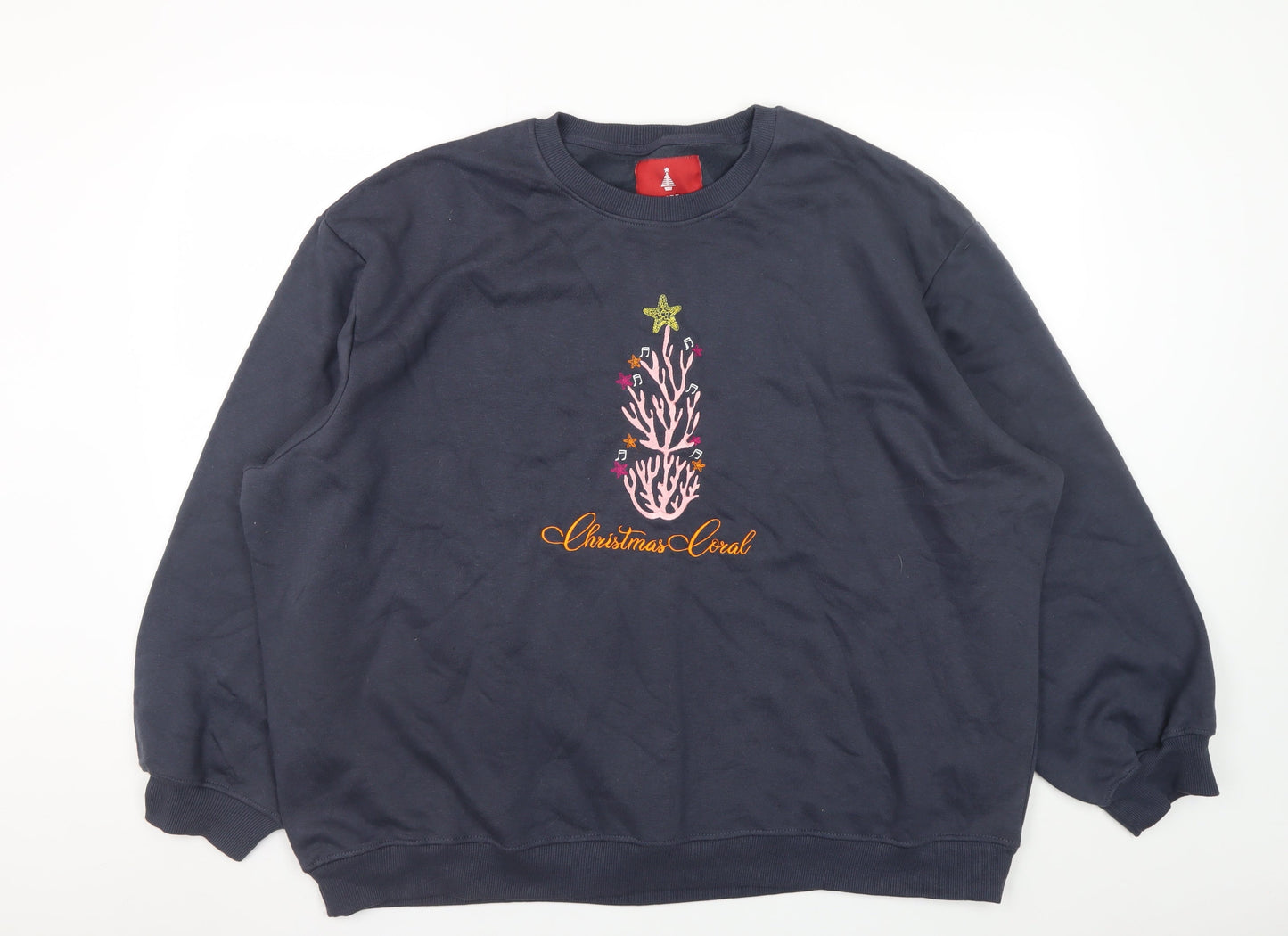 Womens UK Size 24 Threadbare Blue Pullover Sweatshirt