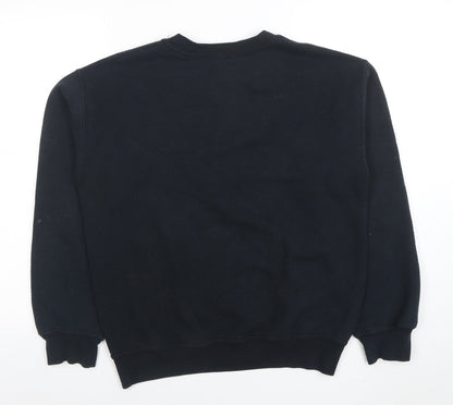 Womens UK Size S Gildan Black Pullover Sweatshirt
