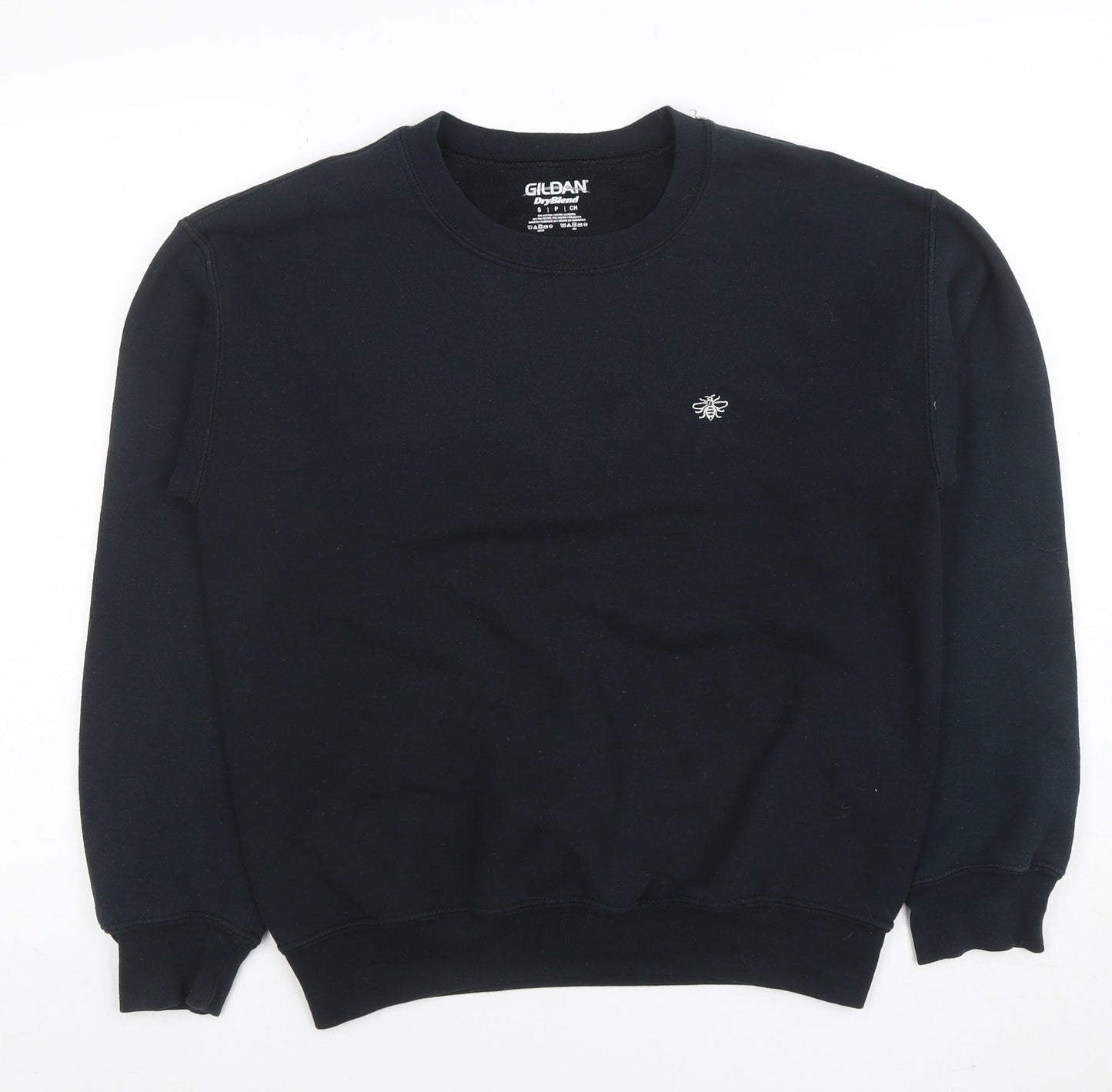 Womens UK Size S Gildan Black Pullover Sweatshirt