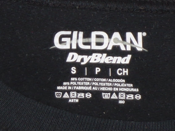 Womens UK Size S Gildan Black Pullover Sweatshirt