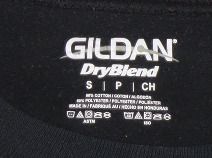 Womens UK Size S Gildan Black Pullover Sweatshirt