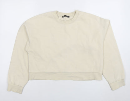 Womens UK Size S Zara Beige Pullover Sweatshirt