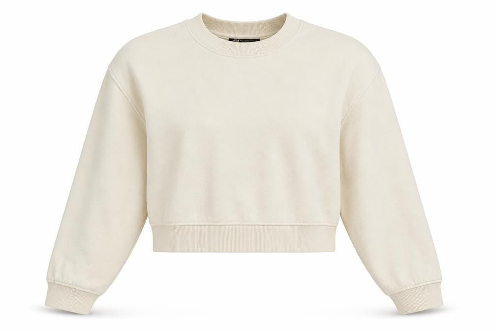 Womens UK Size S Zara Beige Pullover Sweatshirt
