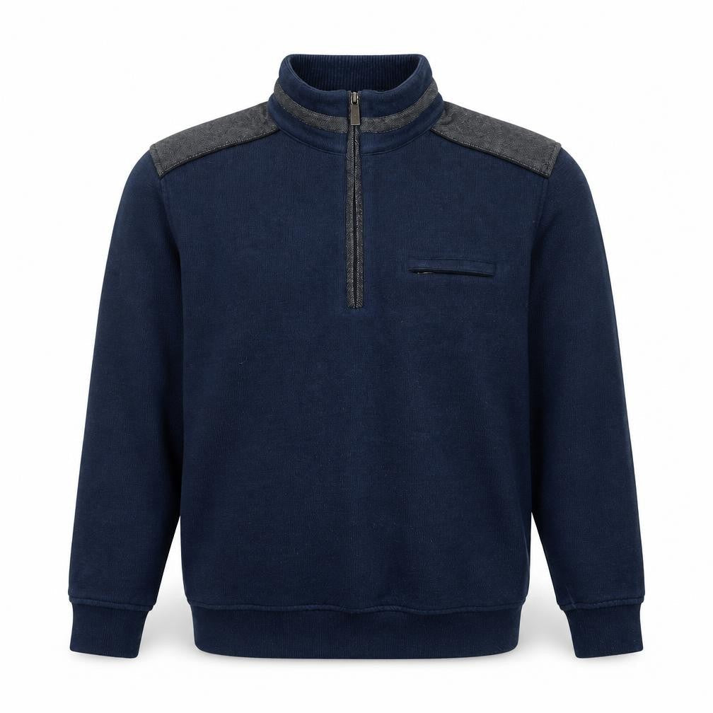 Mens UK Size L Bugatti Blue Henley Sweatshirt