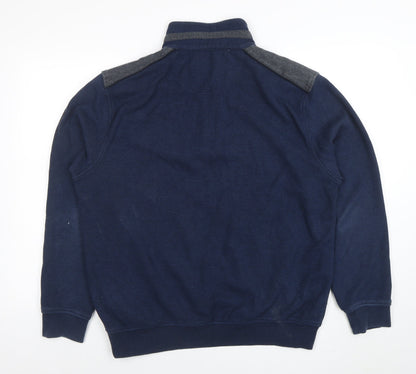 Mens UK Size L Bugatti Blue Henley Sweatshirt