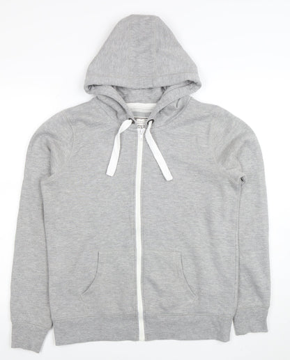 Womens UK Size 12 Vintage Edition Grey Full Zip Hoodie