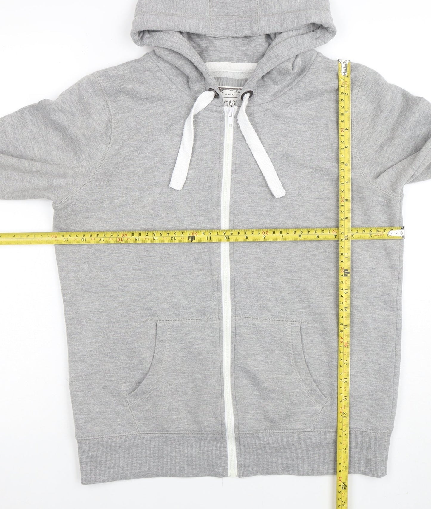Womens UK Size 12 Vintage Edition Grey Full Zip Hoodie