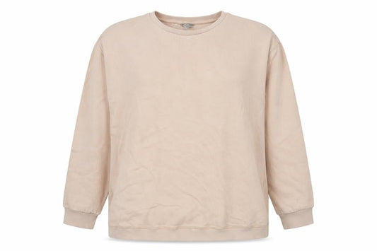 Front view of ASOS Women Beige Cotton Pullover Sweatshirt UK 8 Regular Fit