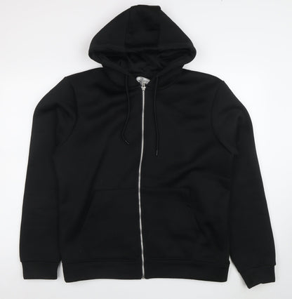 Mens UK Size L DON'T THINK TWICE Black Full Zip Hoodie
