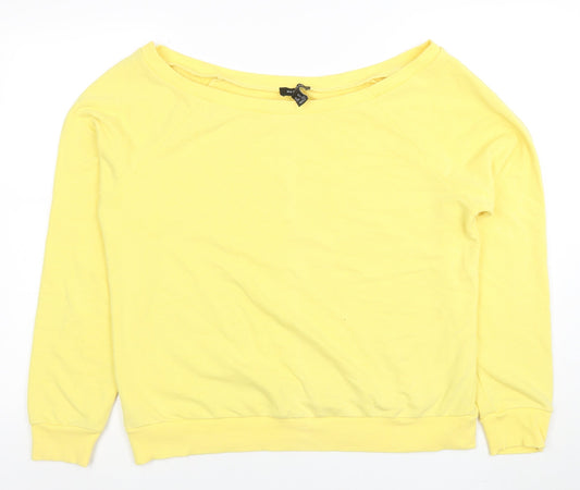 Womens UK Size 14 New Look Yellow Pullover Sweatshirt