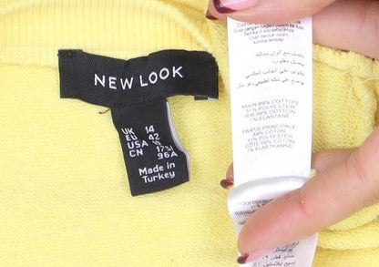 Womens UK Size 14 New Look Yellow Pullover Sweatshirt