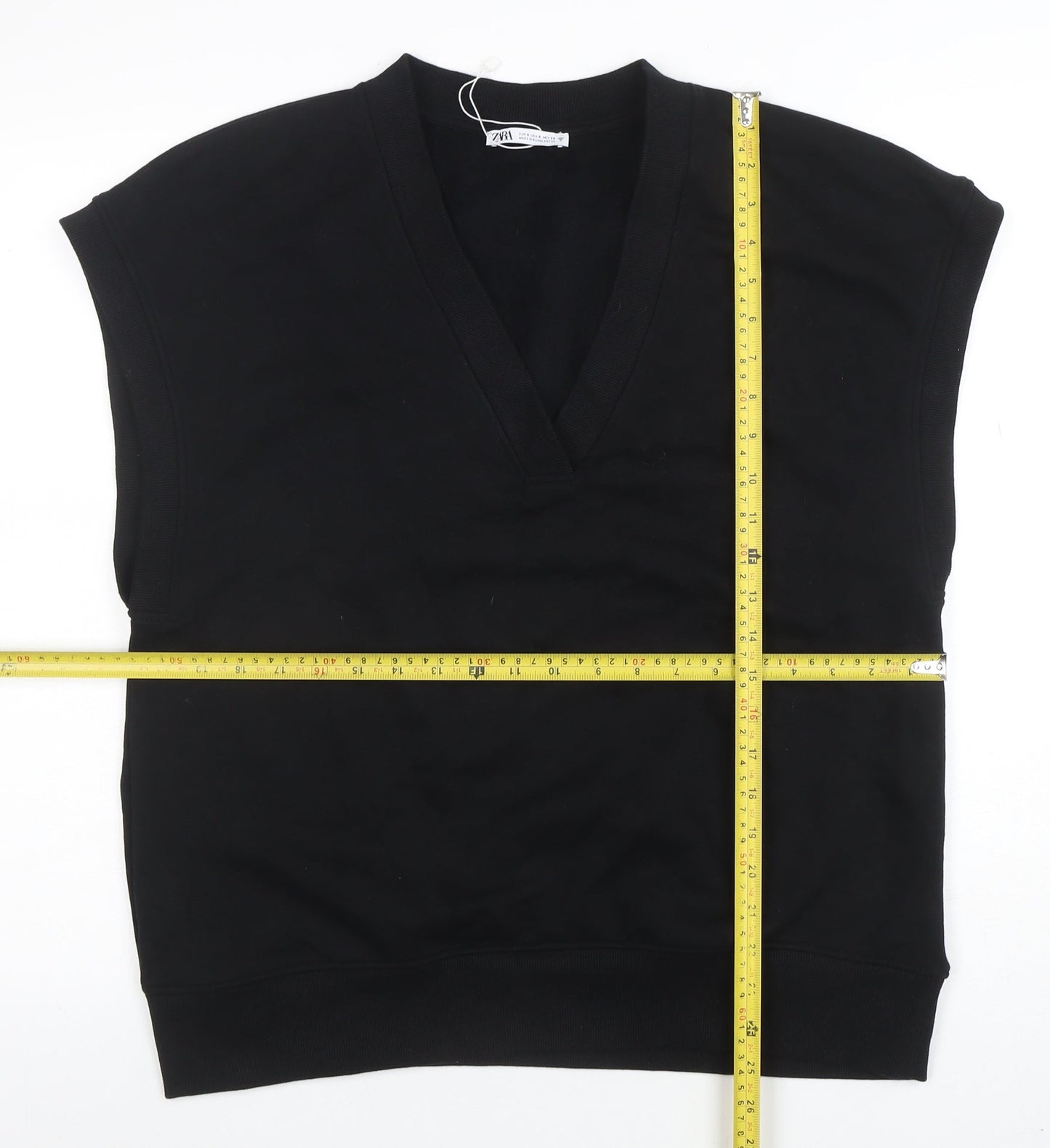 Mens UK Size S Zara Black Vest Sweatshirt