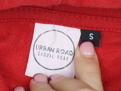 Mens UK Size S Urban Road Red Pullover Hoodie