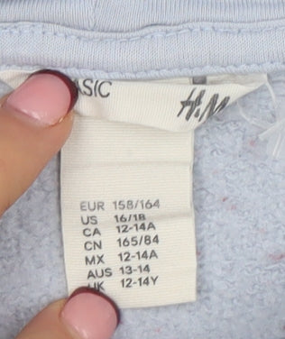 Girls UK Size 13-14 Years H&M Blue Pullover Hoodie