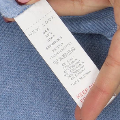 Womens UK Size S New Look Blue Pullover Sweatshirt