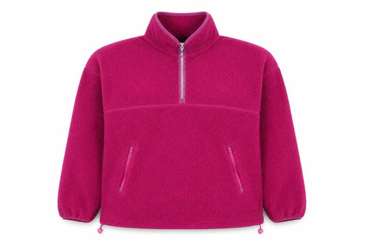 Front view of Dunnes Women’s Pink Fleece 1/4 Zip Pullover Sweatshirt, size S