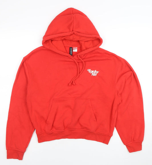 Womens UK Size S H&M Red Pullover Hoodie