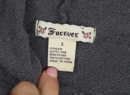 Womens UK Size S Forever Grey Full Zip Hoodie