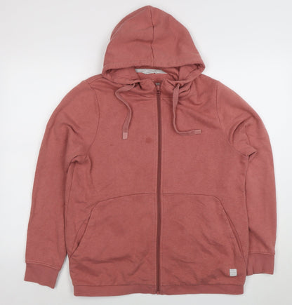 Womens UK Size M Signal Pink Full Zip Hoodie