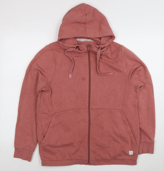 Womens UK Size M Signal Pink Full Zip Hoodie