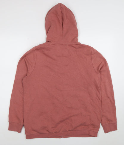 Womens UK Size M Signal Pink Full Zip Hoodie