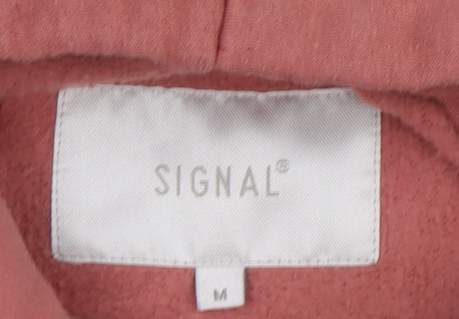 Womens UK Size M Signal Pink Full Zip Hoodie