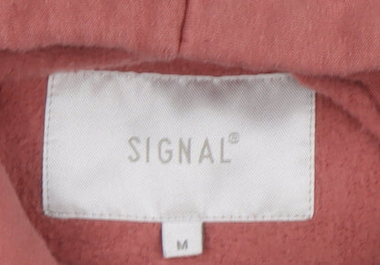 Womens UK Size M Signal Pink Full Zip Hoodie