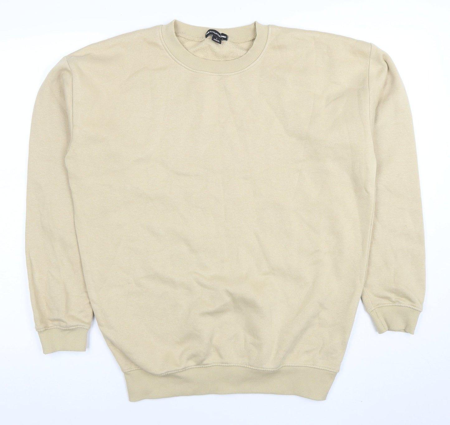 Womens UK Size S PRETTYLITTLETHING Beige Pullover Sweatshirt