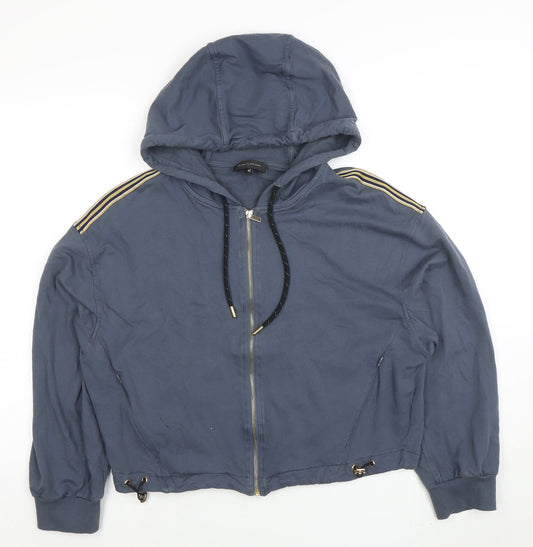 Womens UK Size 14 EVA KAYAN Blue Full Zip Hoodie