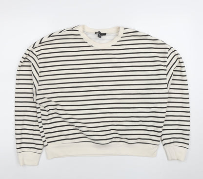 Womens UK Size M New Look Ivory Pullover Sweatshirt