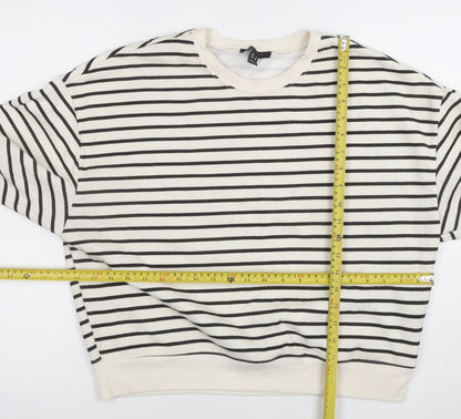 Womens UK Size M New Look Ivory Pullover Sweatshirt