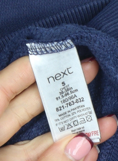 Mens UK Size S NEXT Blue Pullover Hoodie