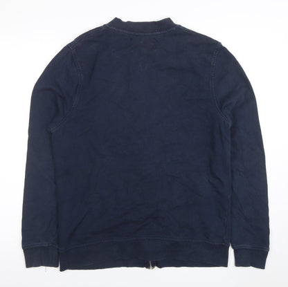 Mens UK Size M River Island Blue Full Zip Sweatshirt