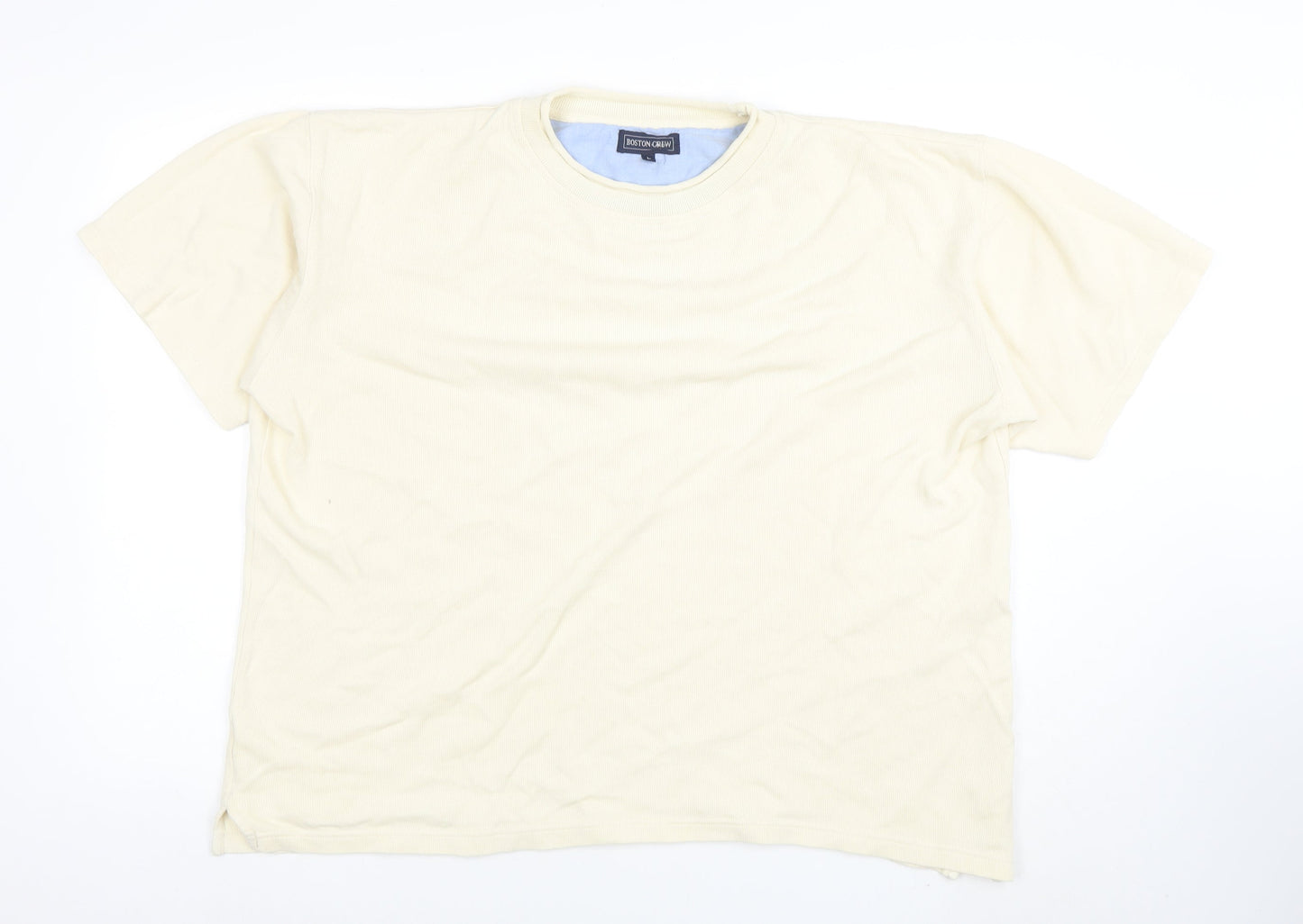 Mens UK Size L Boston Crew Beige  T-Shirt