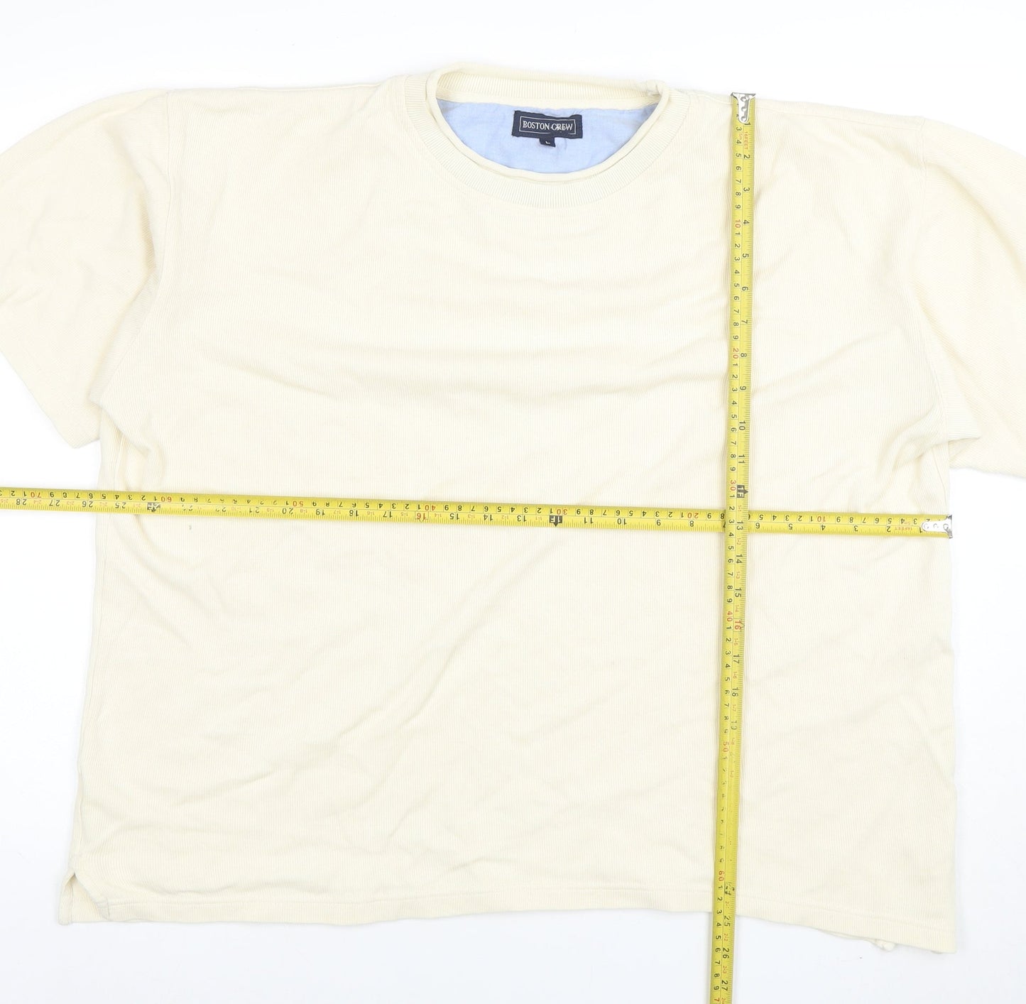 Mens UK Size L Boston Crew Beige  T-Shirt