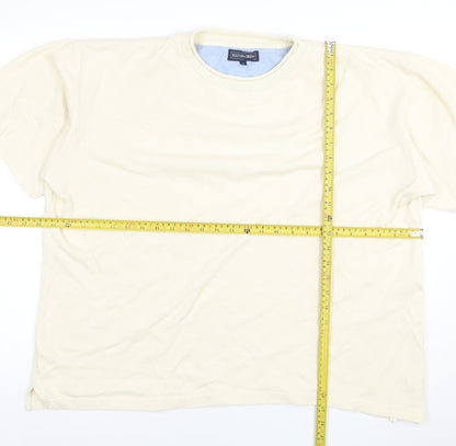 Mens UK Size L Boston Crew Beige  T-Shirt