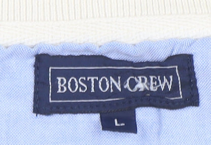 Mens UK Size L Boston Crew Beige  T-Shirt