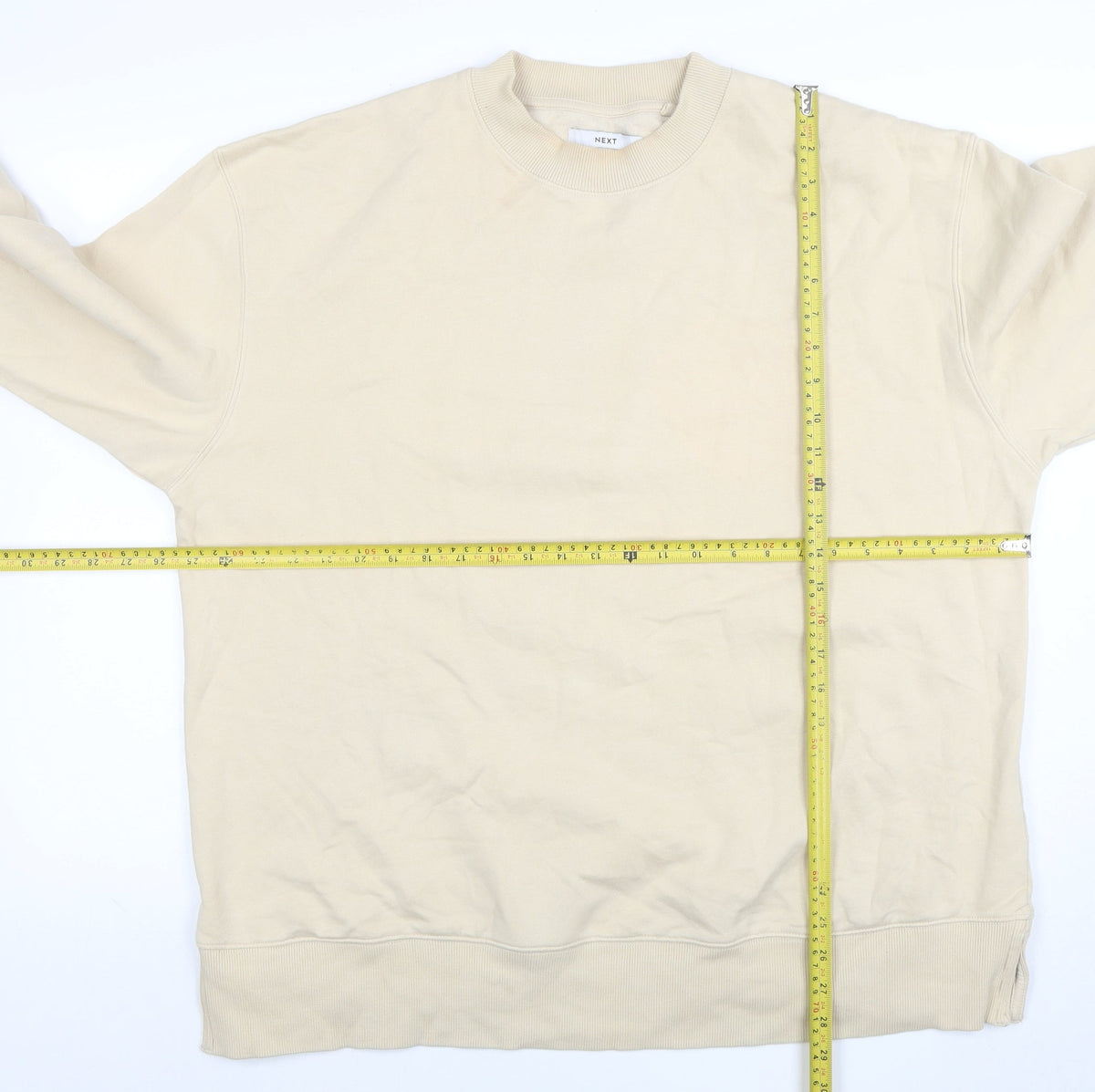 Mens UK Size XL NEXT Beige Pullover Sweatshirt