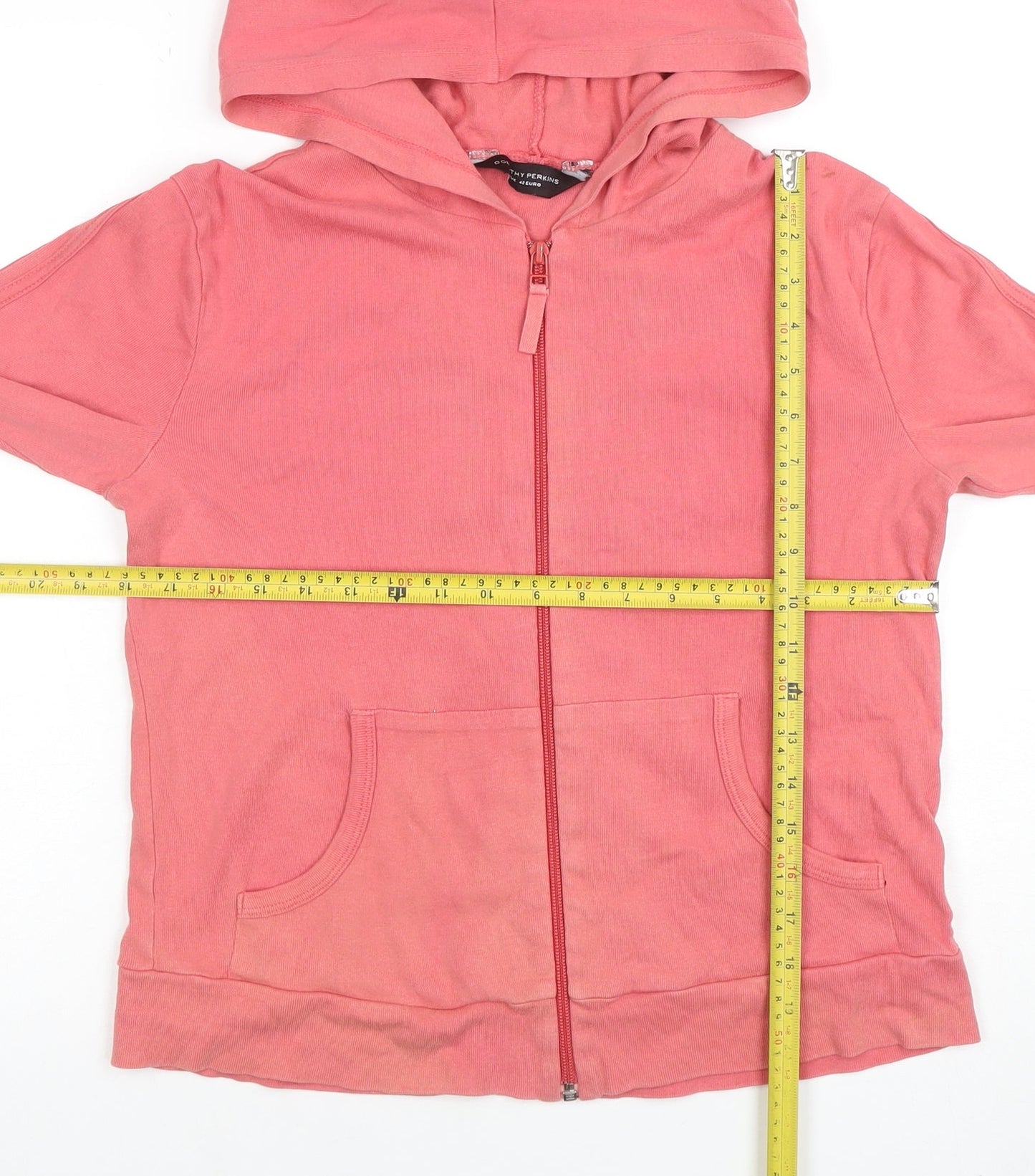 Womens UK Size 14 Dorothy Perkins Pink Full Zip Hoodie