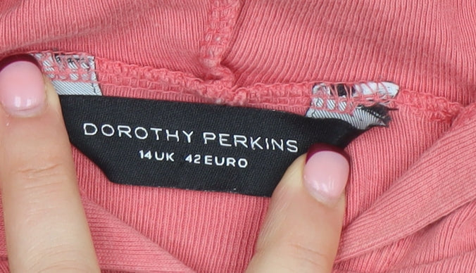 Womens UK Size 14 Dorothy Perkins Pink Full Zip Hoodie
