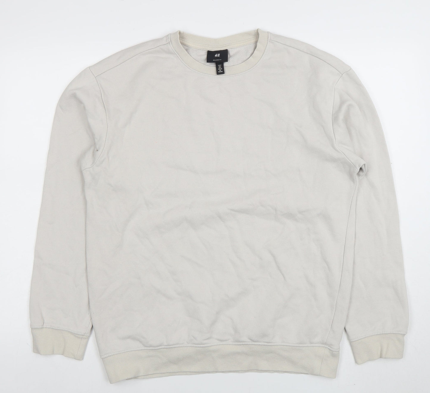 Mens UK Size S H&M Beige Pullover Sweatshirt