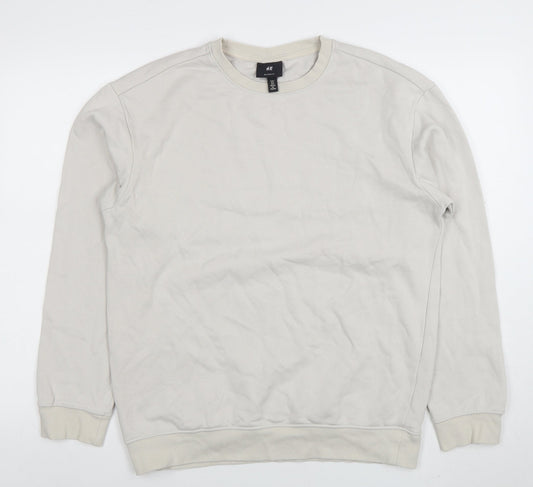 Mens UK Size S H&M Beige Pullover Sweatshirt