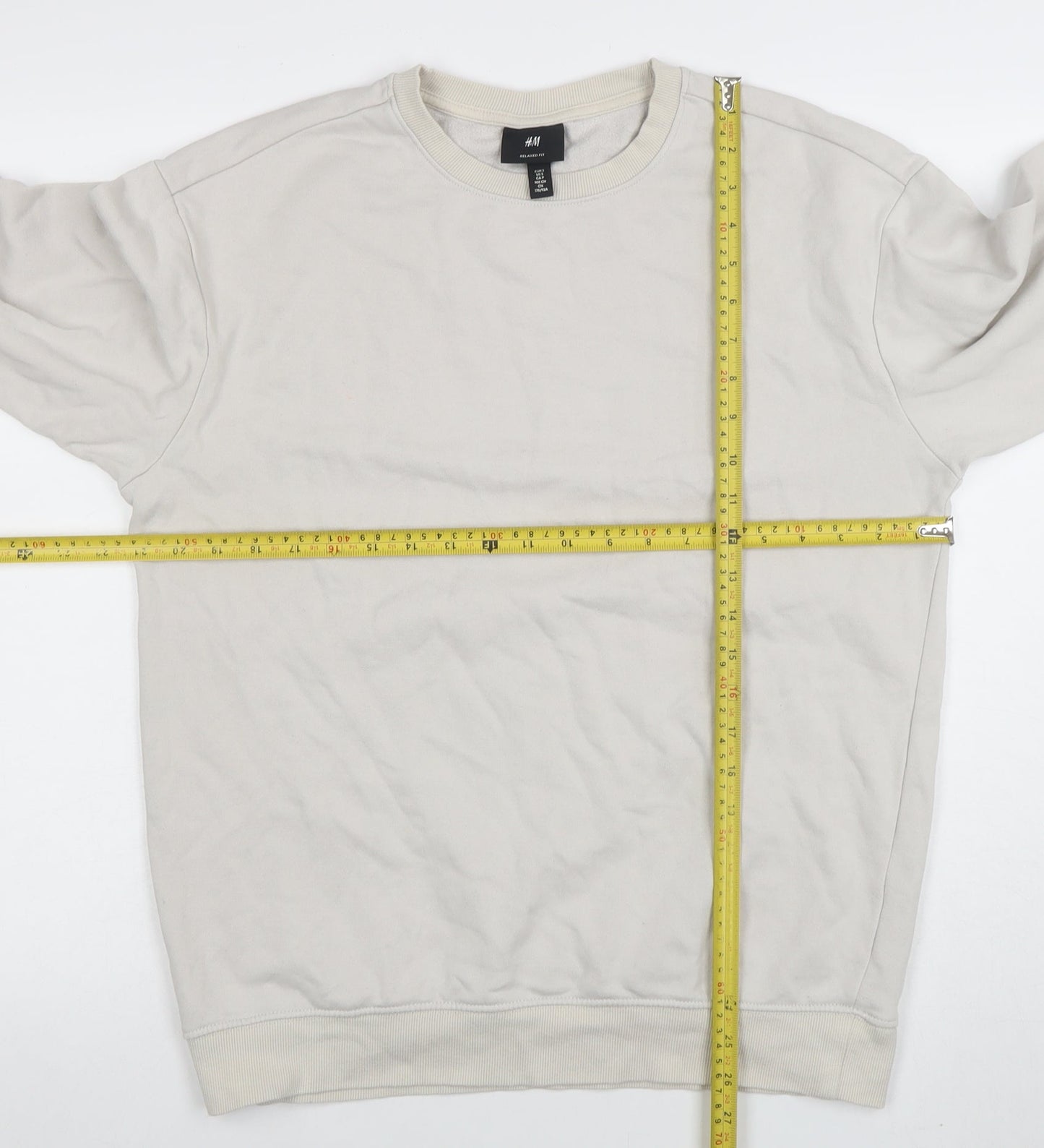 Mens UK Size S H&M Beige Pullover Sweatshirt