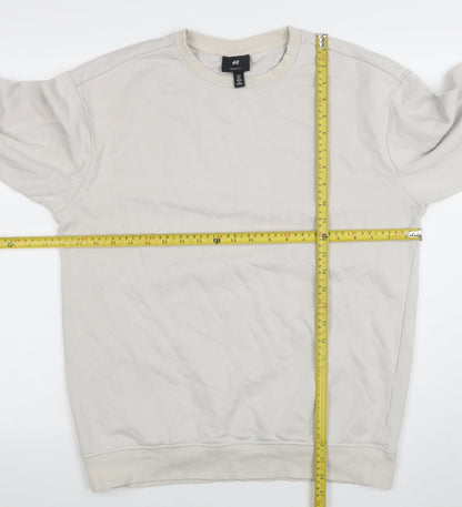 Mens UK Size S H&M Beige Pullover Sweatshirt