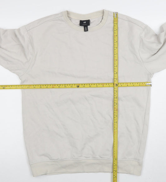 Mens UK Size S H&M Beige Pullover Sweatshirt
