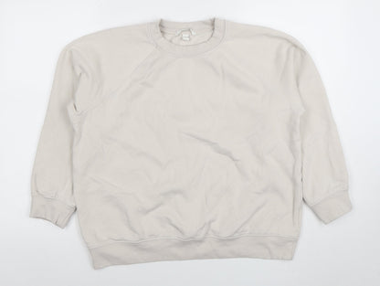 Womens UK Size S H&M Beige Pullover Sweatshirt