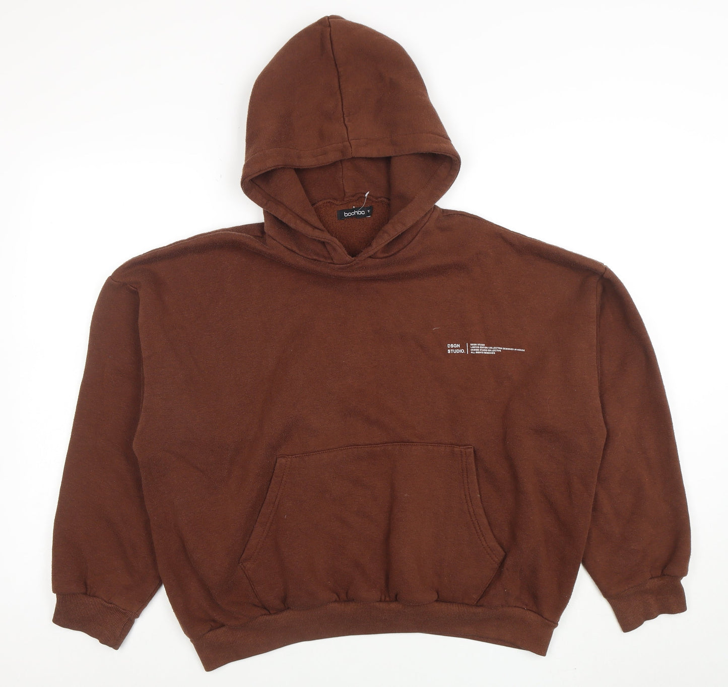 Womens UK Size M Boohoo Brown Pullover Hoodie