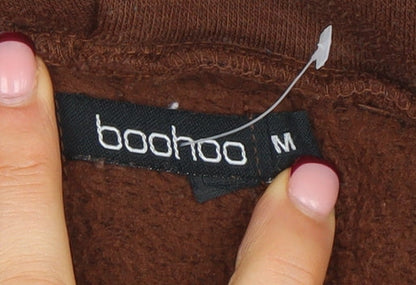 Womens UK Size M Boohoo Brown Pullover Hoodie