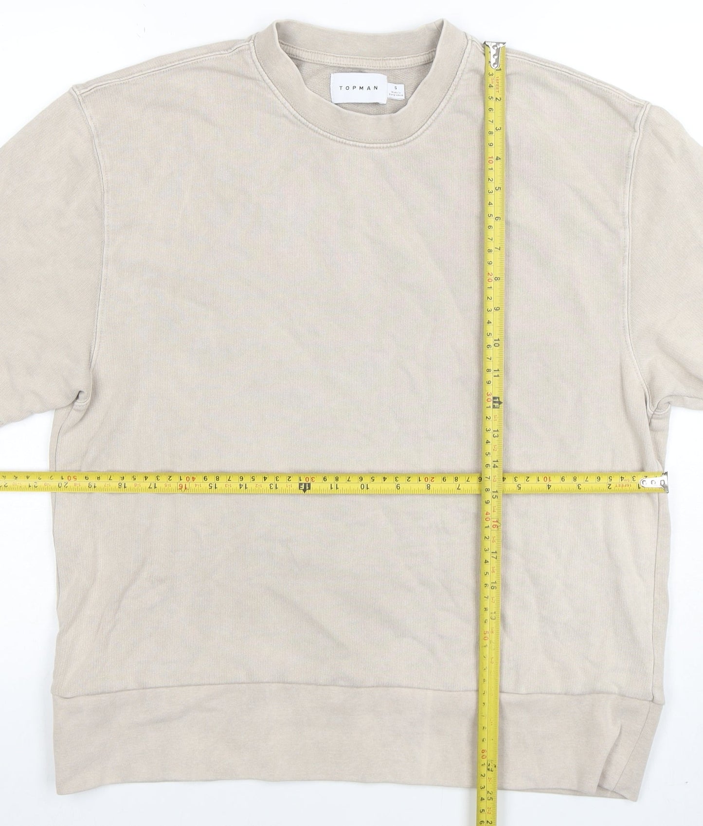 Mens UK Size S Topman Beige  T-Shirt